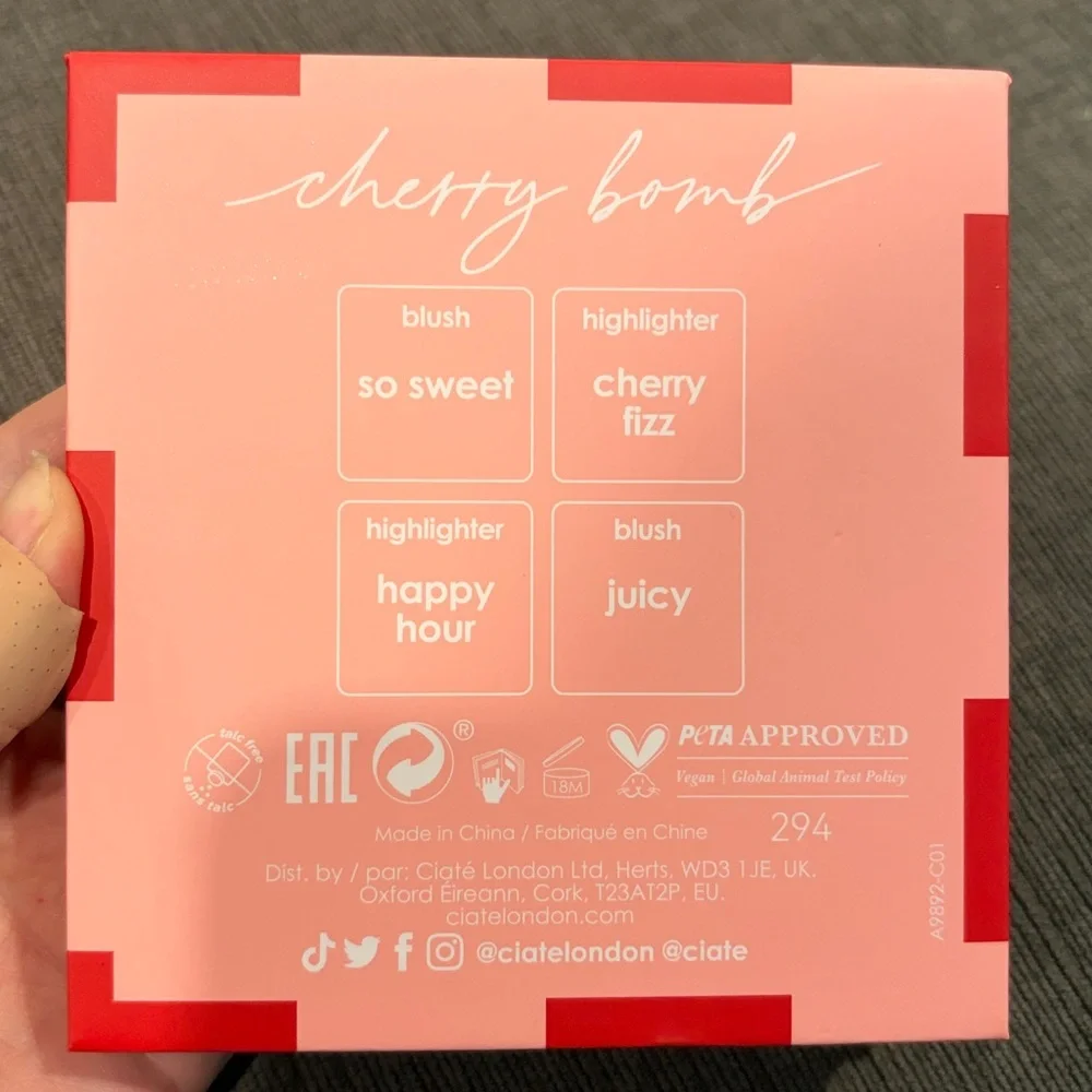 Ciaté London Cherry Bomb Blush & Highlighter Palette - BRAND NEW! makeup beauty